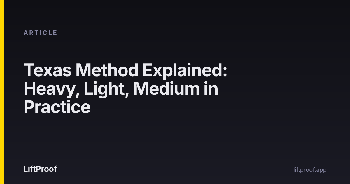 Texas Method Insurance Texas Method Explained: Heavy, Light, Medium in Practice | LiftProof