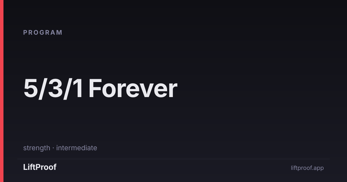5/3/1 Forever — LiftProof Programs | LiftProof