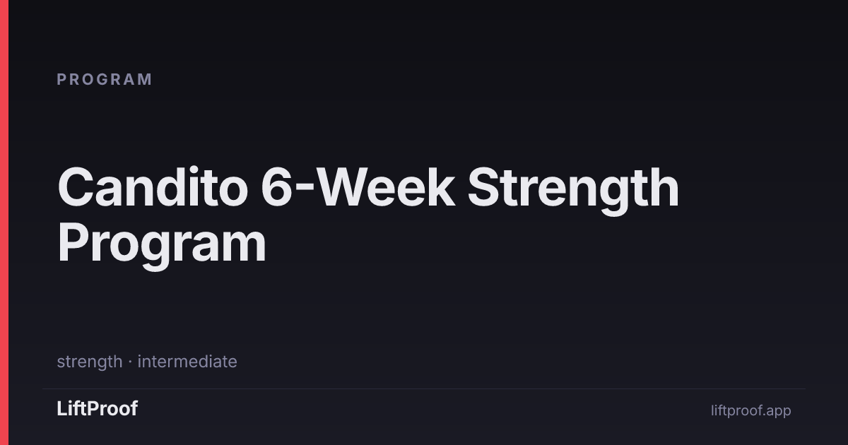 Candito 6-Week Strength Program — LiftProof Programs | LiftProof