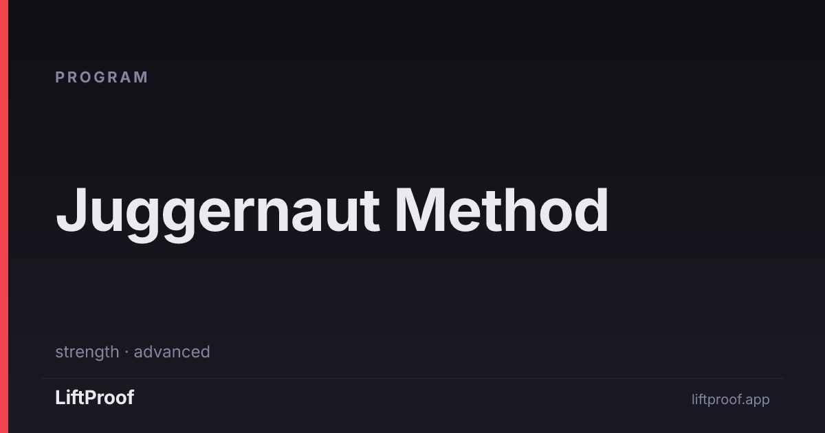 Juggernaut Method — LiftProof Programs | LiftProof
