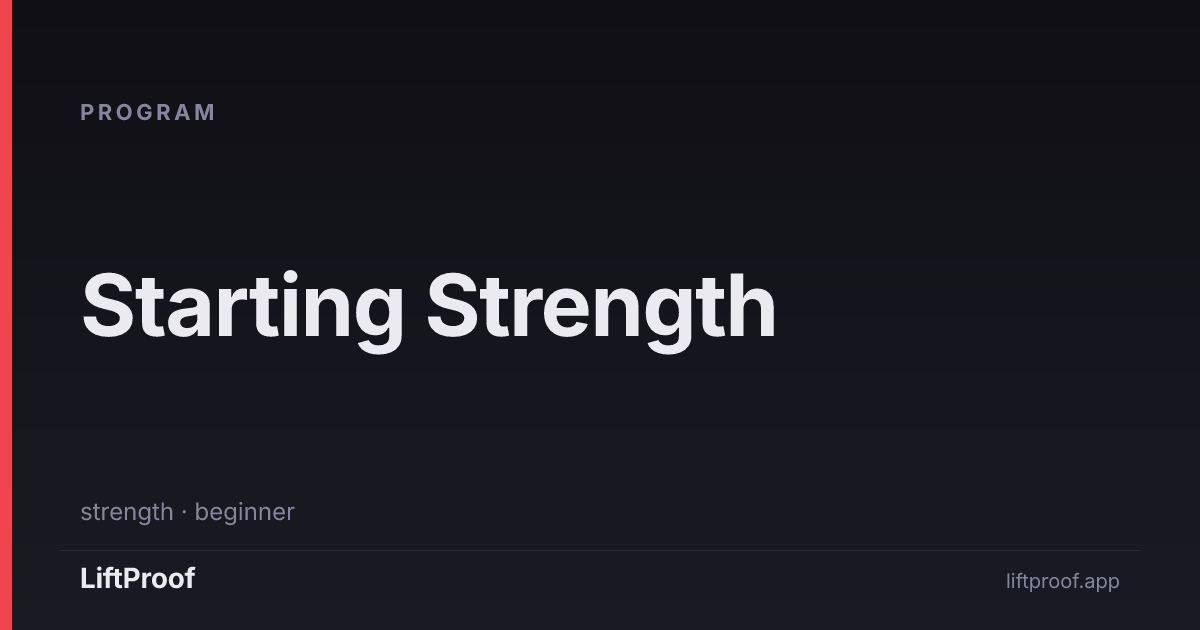 Program Starting Soon Starting Strength — LiftProof Programs | LiftProof